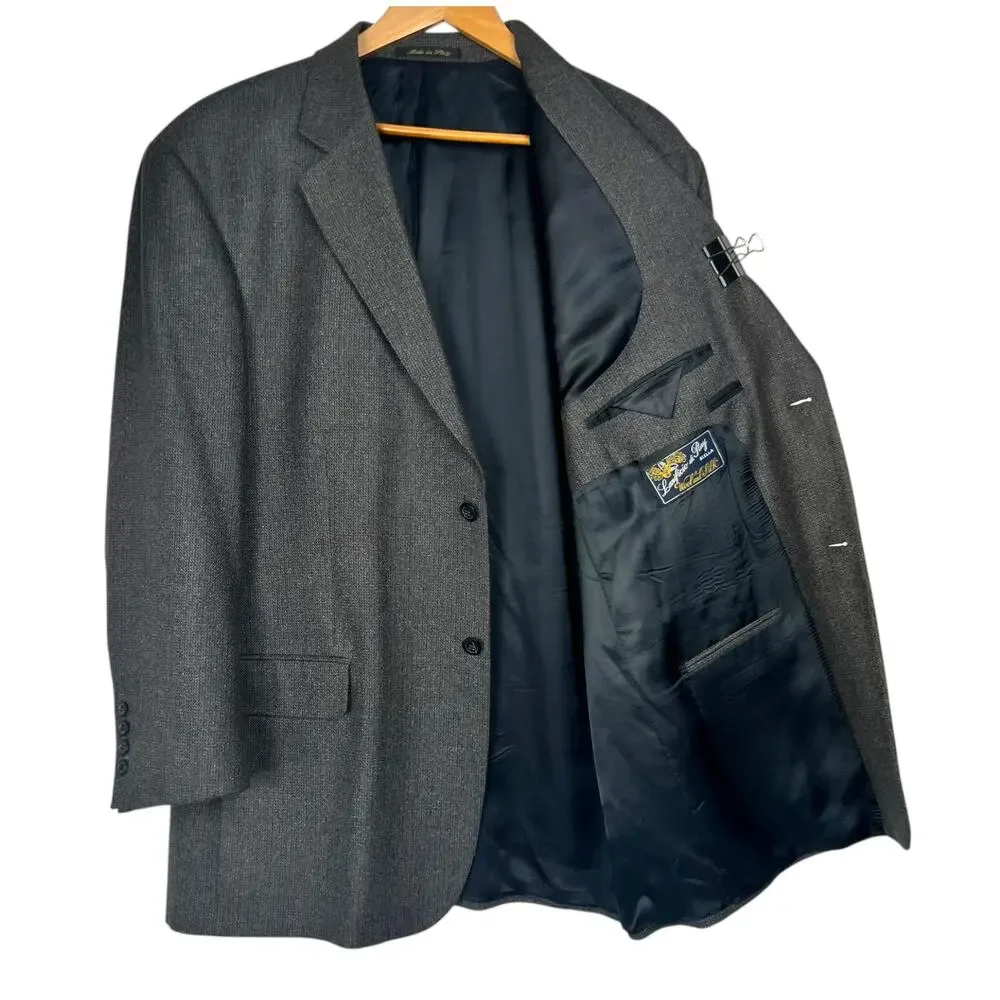 Ponto-Uomo Firenze Men's 48R Lanificio di Pray Biella Silk Wool 2-Button Blazer